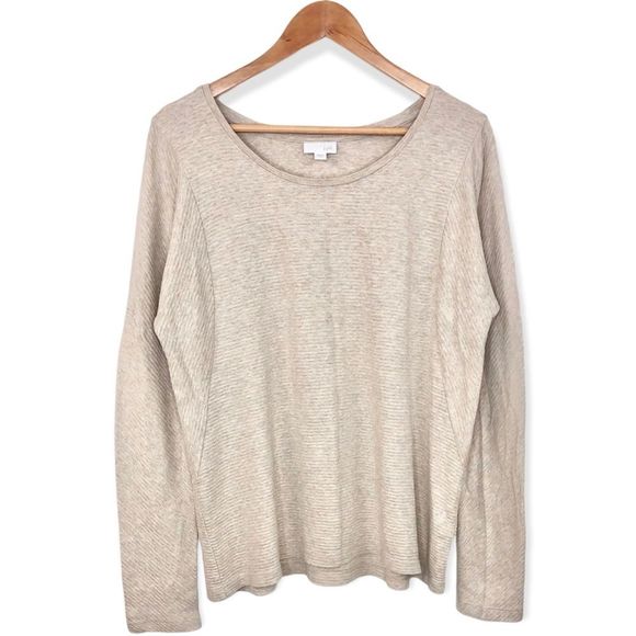 J. Jill Sweaters - J. Jill Women’s Cream Ivory Cotton Knit Long Sleeve Pullover Sweater Size M